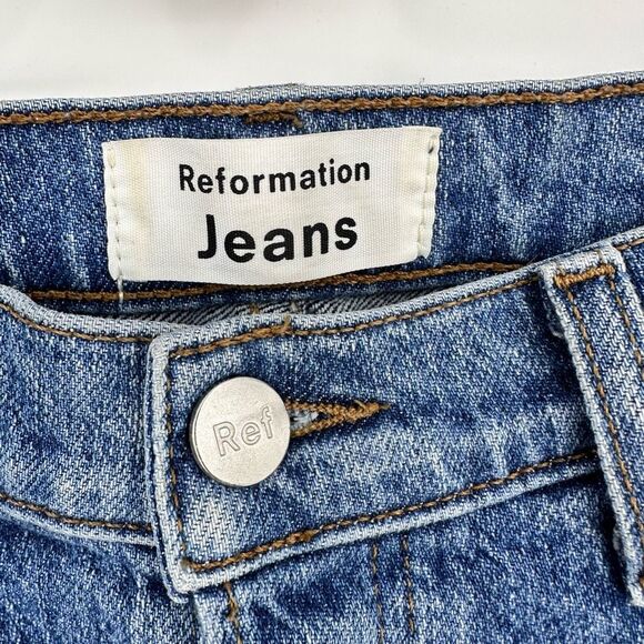 Reformation Serena High Skinny Jeans Size 29 in Maya Blue Raw Hem - Picture 4 of 10